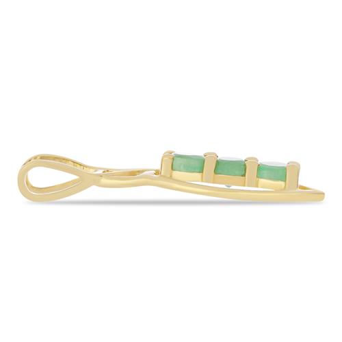 BUY 925 SILEVR NATURAL EMERALD TRANSPARENT GEMSTONE PENDANT